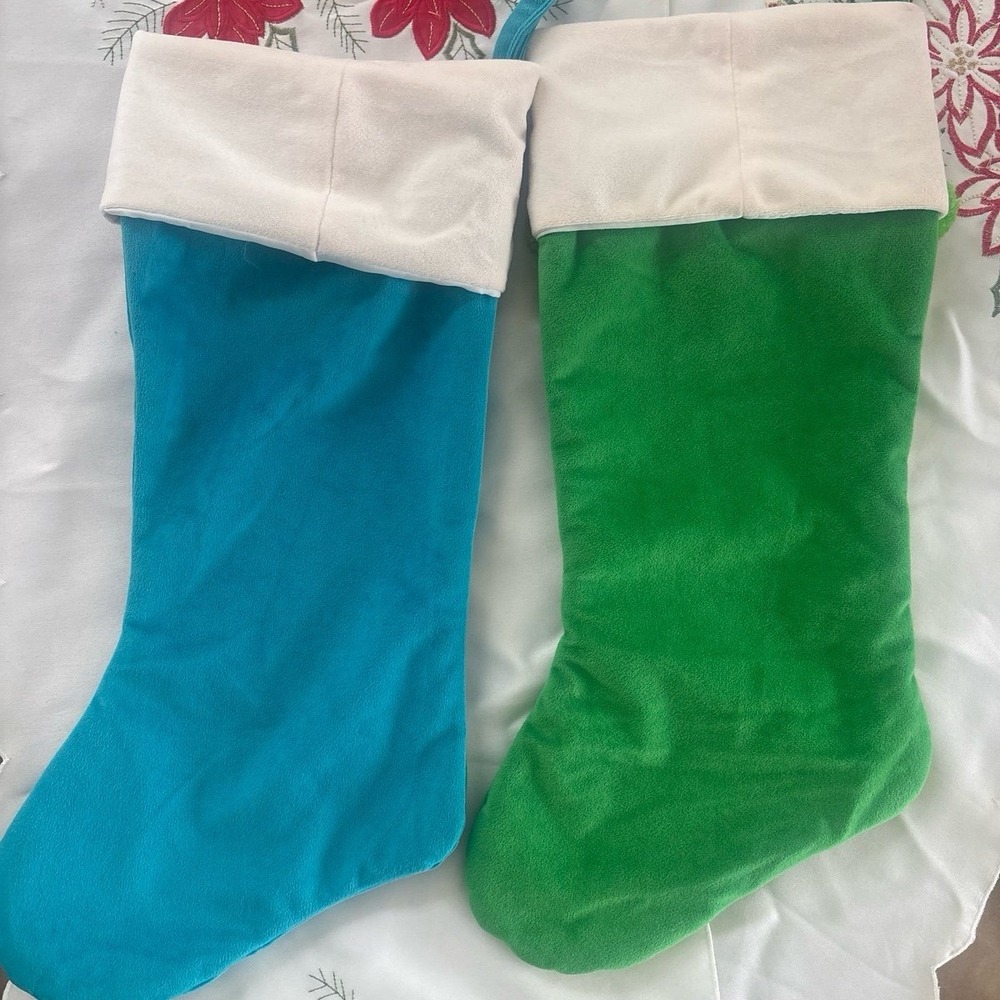 Christmas Stocking Bundle‎ Velvet  With "Alegría and Paz".  Navidad - Picture 5 of 6